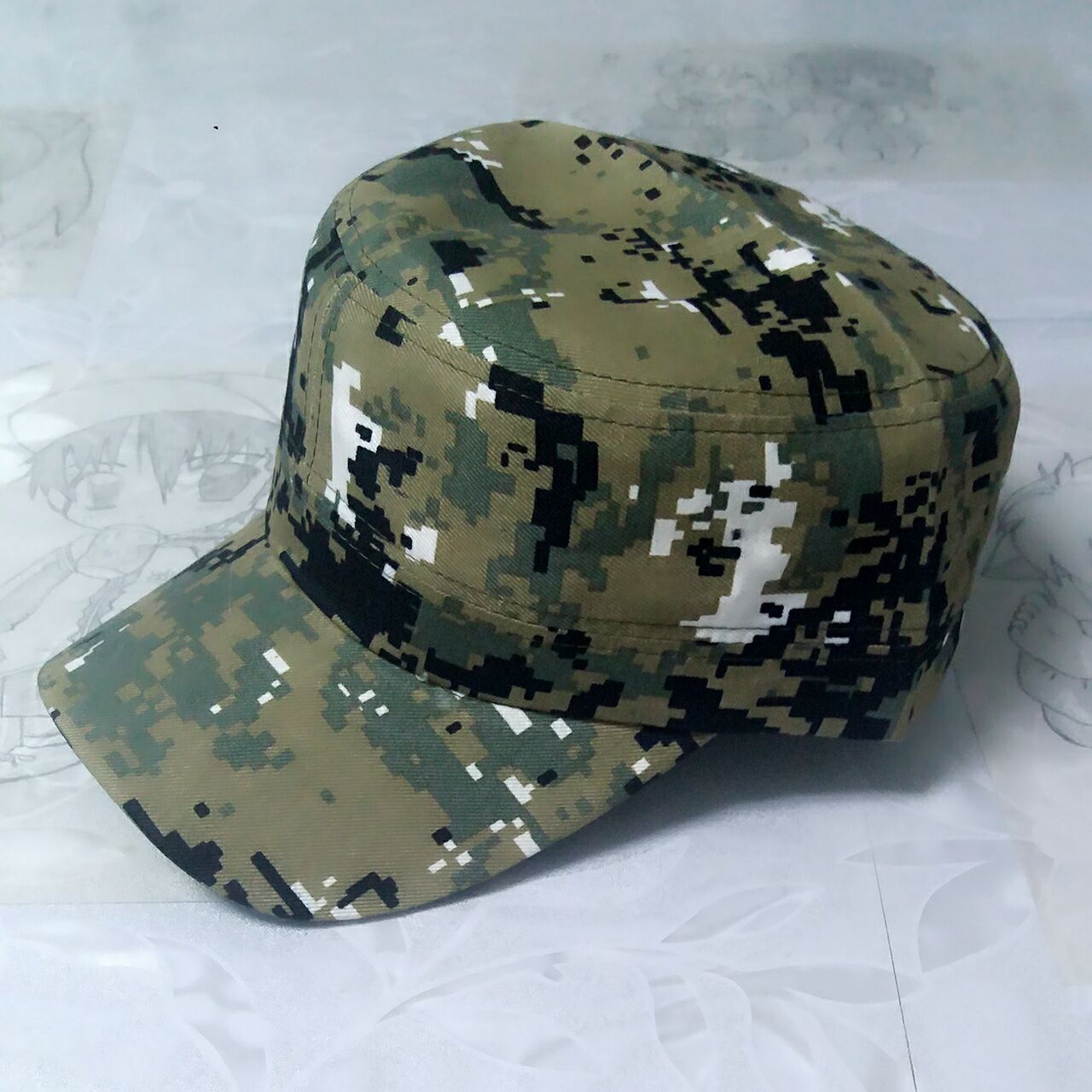 조정 가능한 위장 플래그 사냥 쿨 육군 플랫 탑 캡,  - Hunting Outdoor Logos 리뷰 및 가격